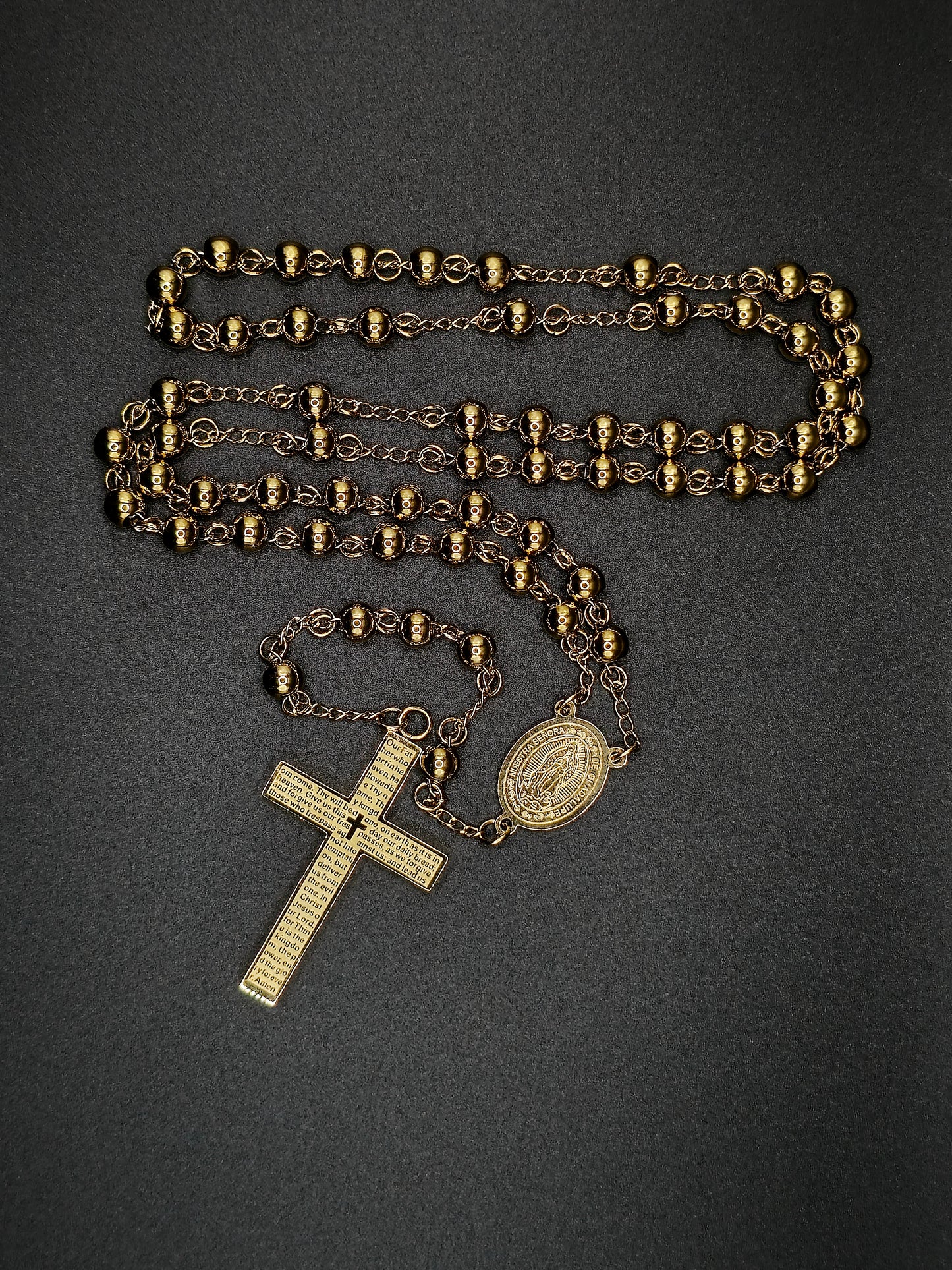 Camándula Mediana 65 cm x 6 mm – Diseño Clásico de Oración Unisex