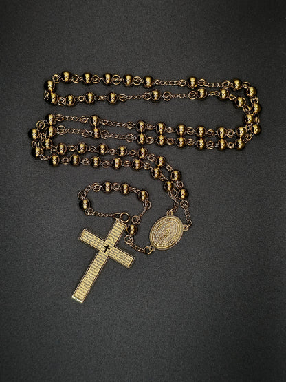 Camándula Mediana 65 cm x 6 mm – Diseño Clásico de Oración Unisex
