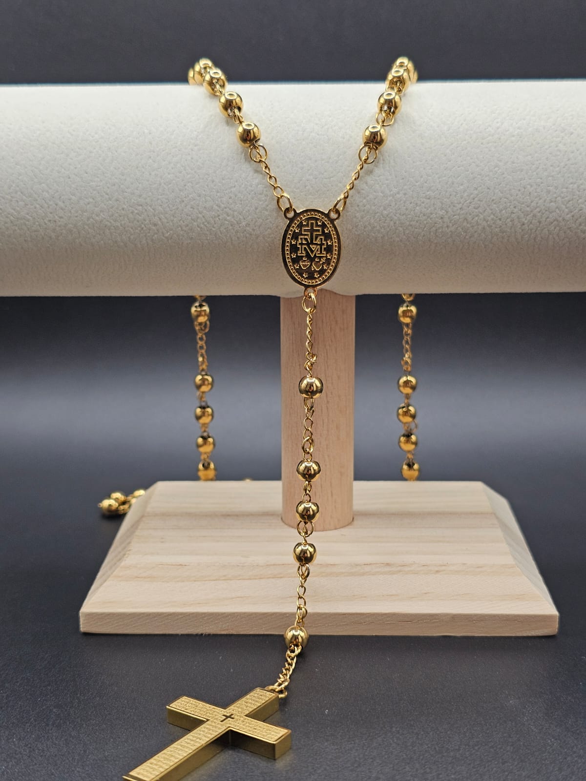 Camándula Mediana 65 cm x 6 mm – Diseño Clásico de Oración Unisex
