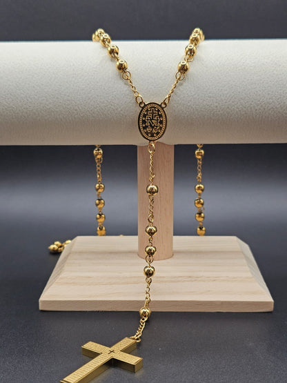 Camándula Mediana 65 cm x 6 mm – Diseño Clásico de Oración Unisex